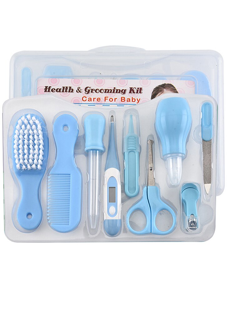 8 Stks/set Baby Gezondheidszorg Kit Draagbare Pasgeboren Baby Grooming Kit Nail Clipper Schaar Haar Borstel Kam Veiligheid Zorg Set