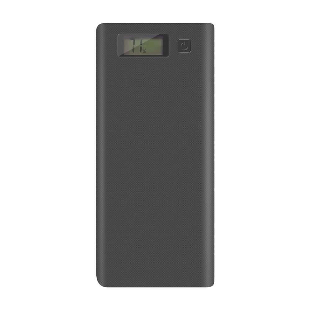 Praktische powerbank-hülle aus kunststoff, tragbare powerbank-box mit komfortablem griff, 2 usb-anschlüsse , 8 x akkus 18650 mobile powerbank: Schwarz