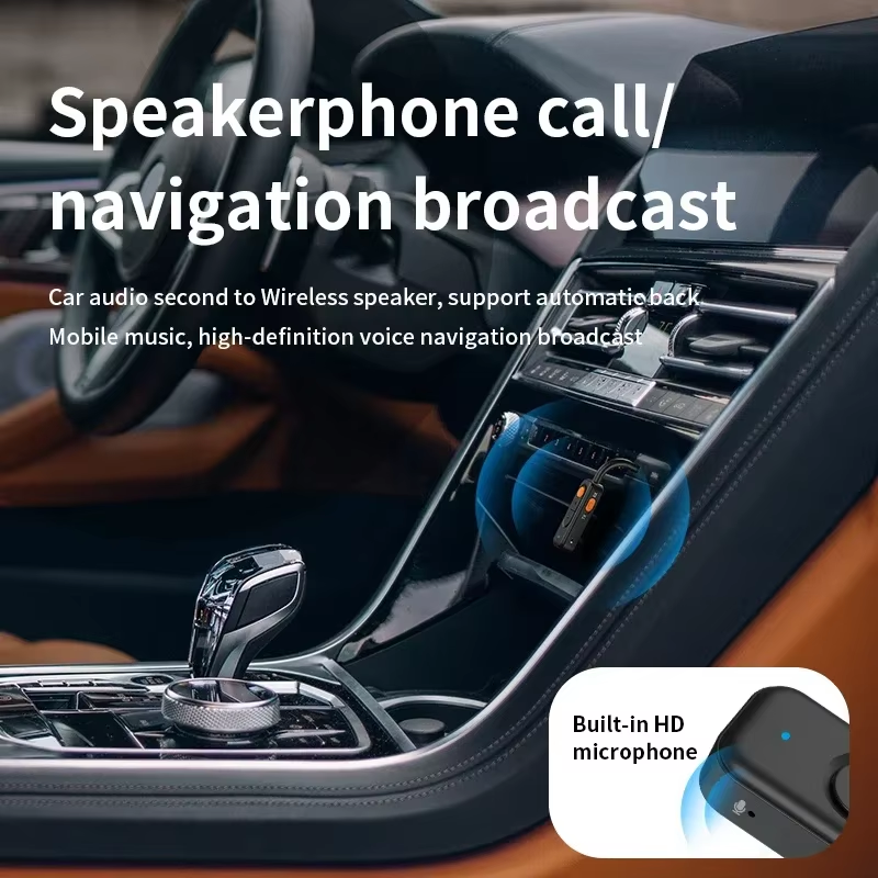 Ricevitore trasmettitore Audio Bluetooth 5.4 con microfono 3,5 mm AUX musica stereo 2 in1 adattatore senza fili vivavoce per TV PC aereo auto