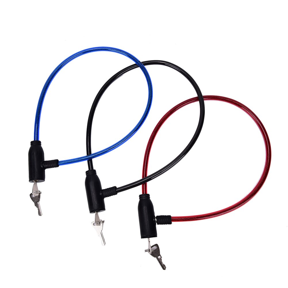 Universellt Cykellås Stöldskydd - Rostfritt Stål Kabel 8x65cm - Säkerhet för Motorcykel, Cykel, MTB - 2 Nycklar: Default Title