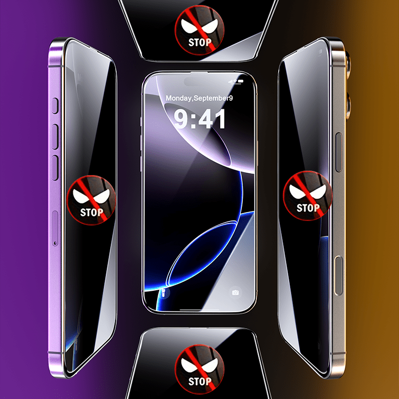 2 st. hd/privacy-skärmskydd för iphone 16 17 pro max 13 12 14 15 pro max 14 plus härdat glas med monteringsskydd