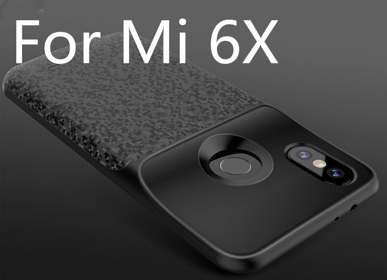 For Xiaomi Mix 2 Battery Charger Case for Xiaomi Mi 8 9 SE Mix 2 2s 6 6XBackup Power Bank 5500mah External Charger Cover Case: Black For Mi 6X