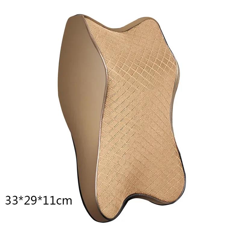 Cuscino per il collo dell'auto Cuscino per il sedile Poggiatesta Supporto lombare per alleviare il mal di schiena Sedia da ufficio Memory Foam Design ergonomico: YELLOW