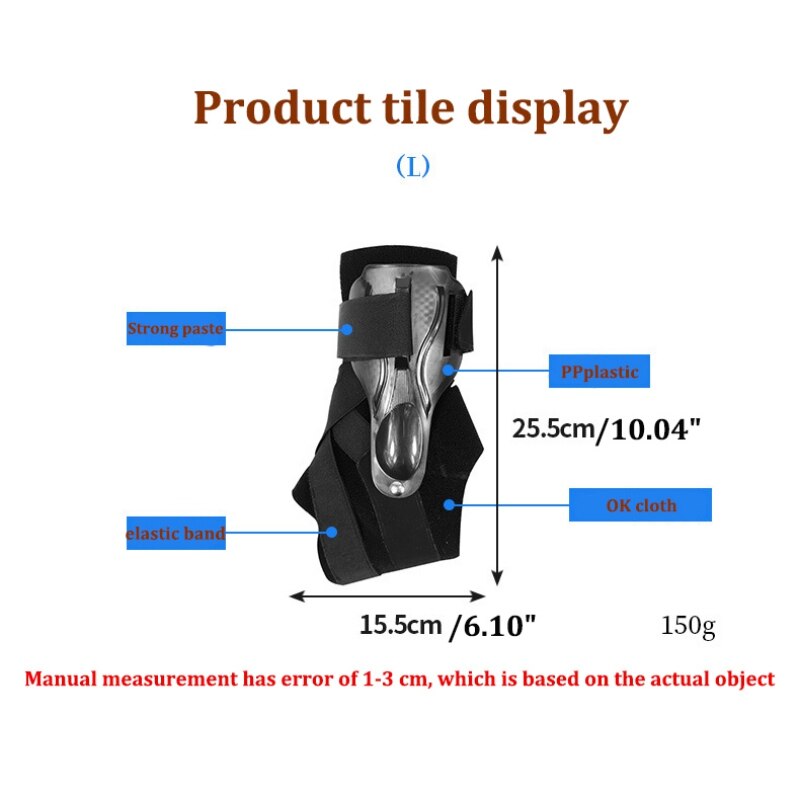 1 Stuks S/M/L Ankle Brace Elastische Compressie Mouwen Sport Relief Pijn Voet Stabilisator Voet Guard zwart