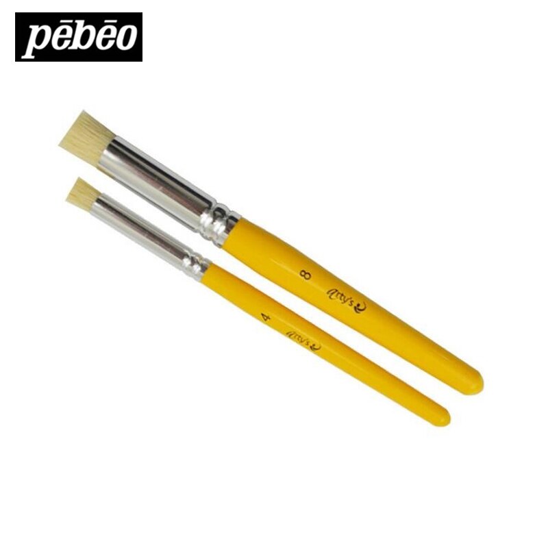 2pcs/set Pebeo Bristle Paint Brush Textile/Decorative Pigment templates Fabric /Deco Paint Stencil brush