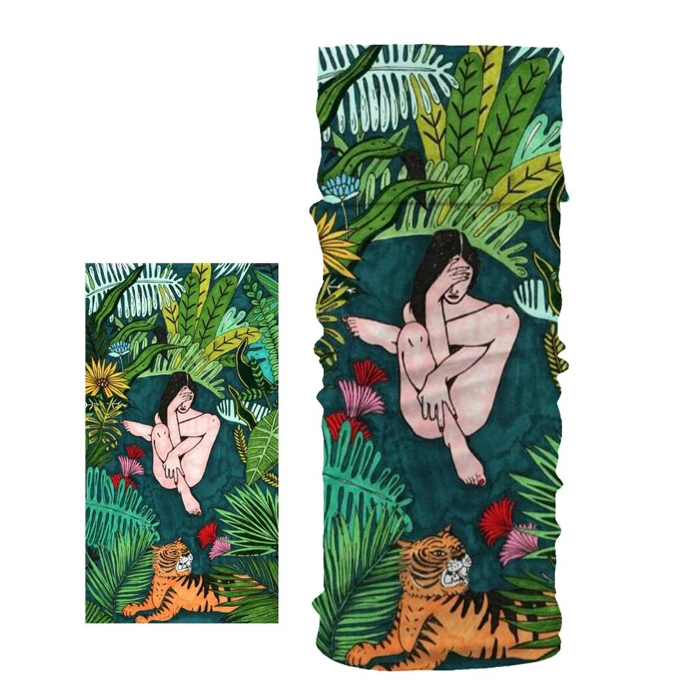 Dessin animé vert plante motif Bandana écharpe tête/visage/masque/cou double usage Tube magique foulard cyclisme en plein air Sport chapeaux: H