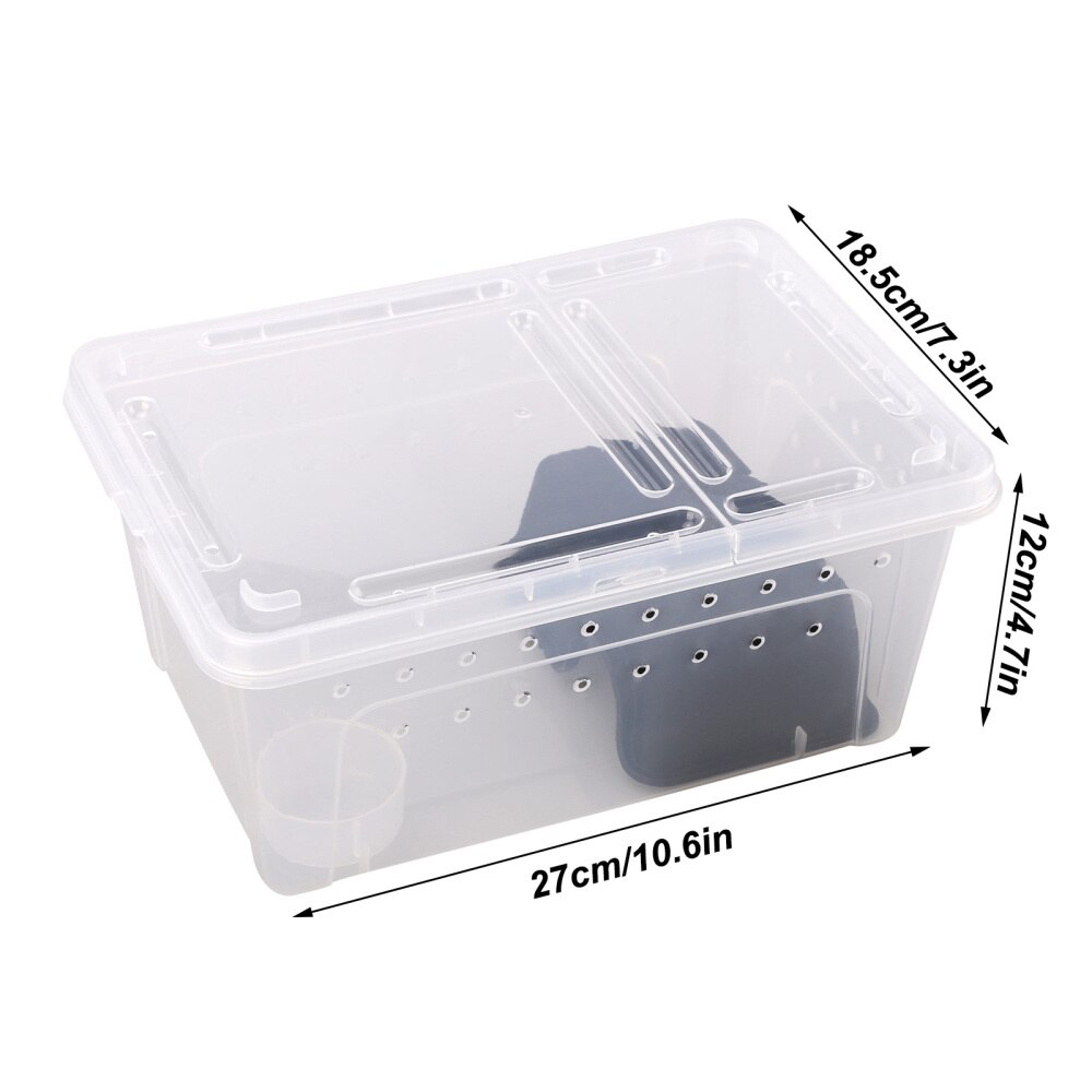 Reptile Feeding Box Transparent Animal Habitat Cage PP Pet Turtle Tank Terrarium For Spider Scorpion Gecko Insect Snake Tortoise