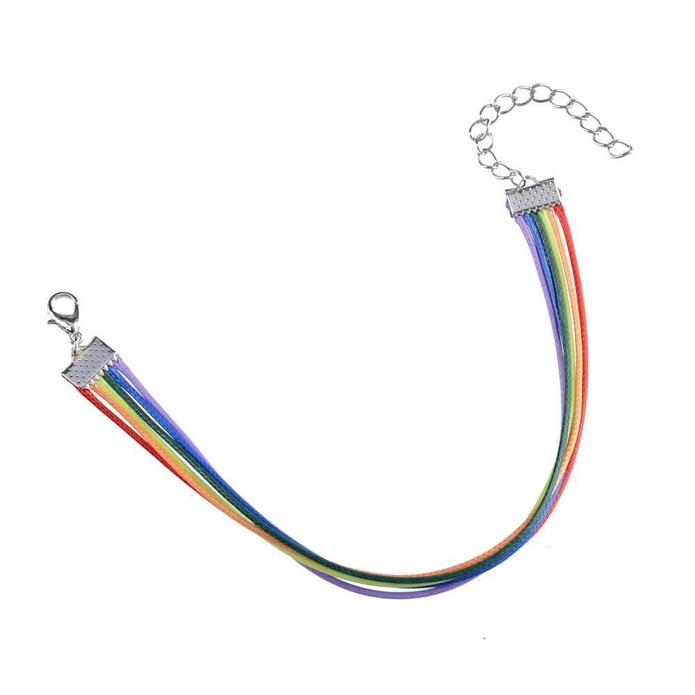 Mode PU Lederen Armband Vrouwen Mannen Gay Pride Regenboog Charms Armband Voor Gay Sieraden