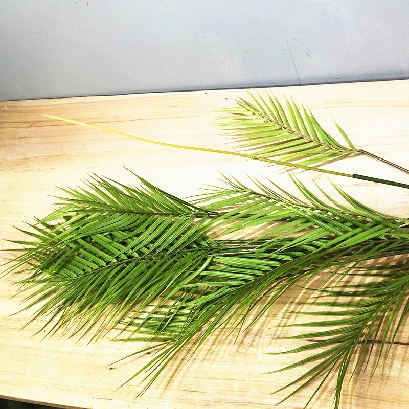 125cm11 leaves Artificial Large Rare Palm Tree Green Lifelike Tropical Plants Indoor Plastic Large Potted Home Hotel Office Deco