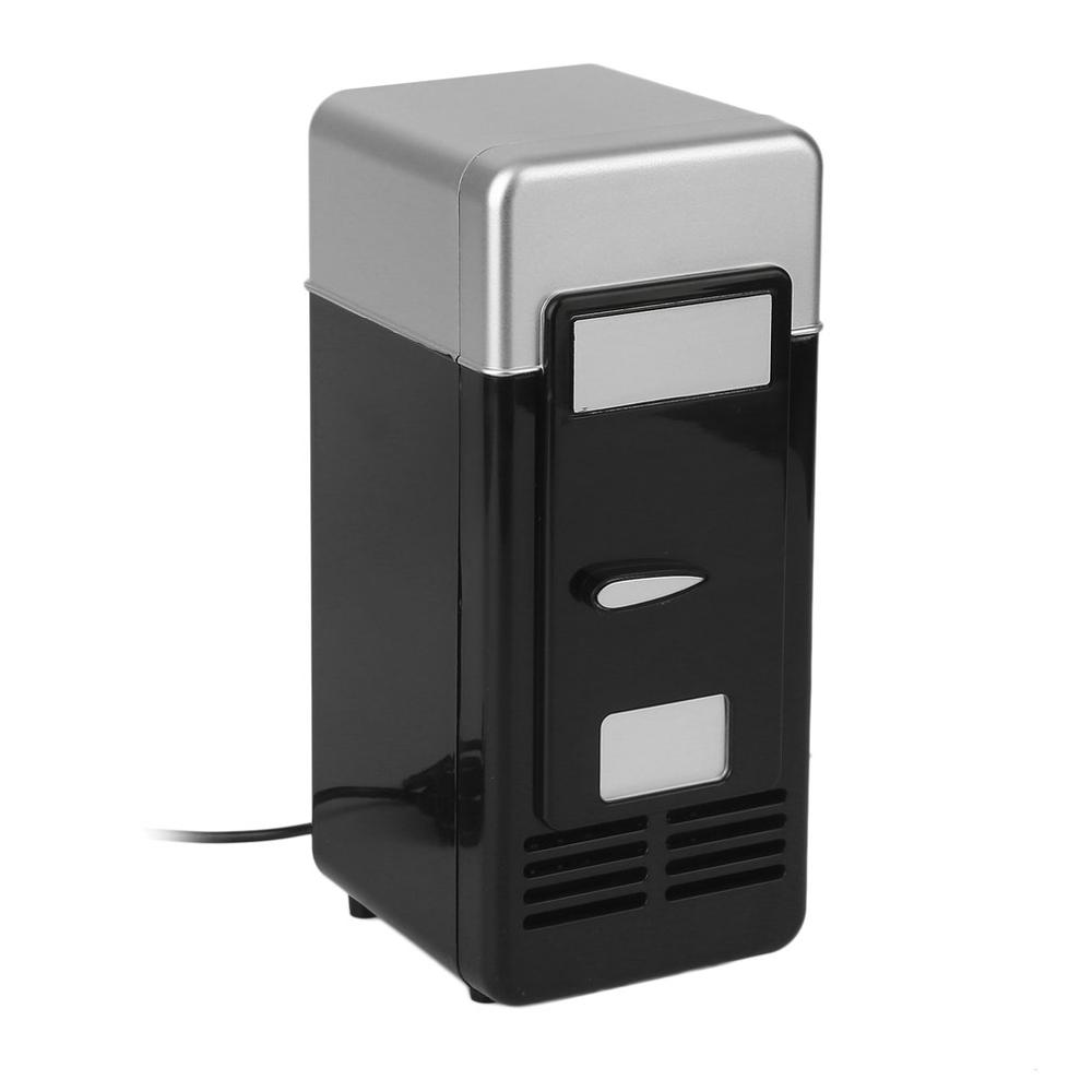 Svart abs 5v 10w usb 19.4*9*9cm bil mini kylskåp bil bärbar dryck svalare båt resa kosmetiska kylskåp: Default Title