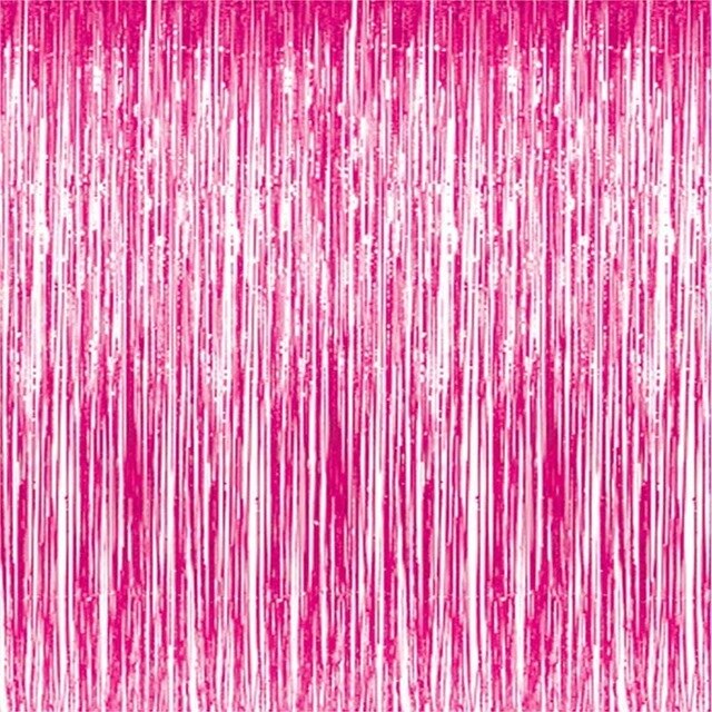 2 M Goud Zilver Blauw Roze Folie Fringe Klatergoud Gordijn Kwastje Klatergoud Folie Fringe Gordijnen voor Party Foto Achtergrond Wedding Decor: rose red