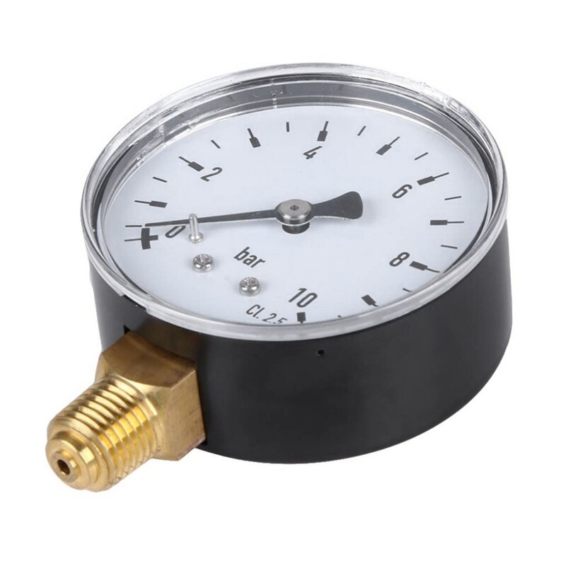 Pressure Gauge 60Mm Dial 0-10Bar Npt Thread Mount Pressure Gauge Fuel Air Oil Water Pressure Measuring Manometer 0-145 Psi