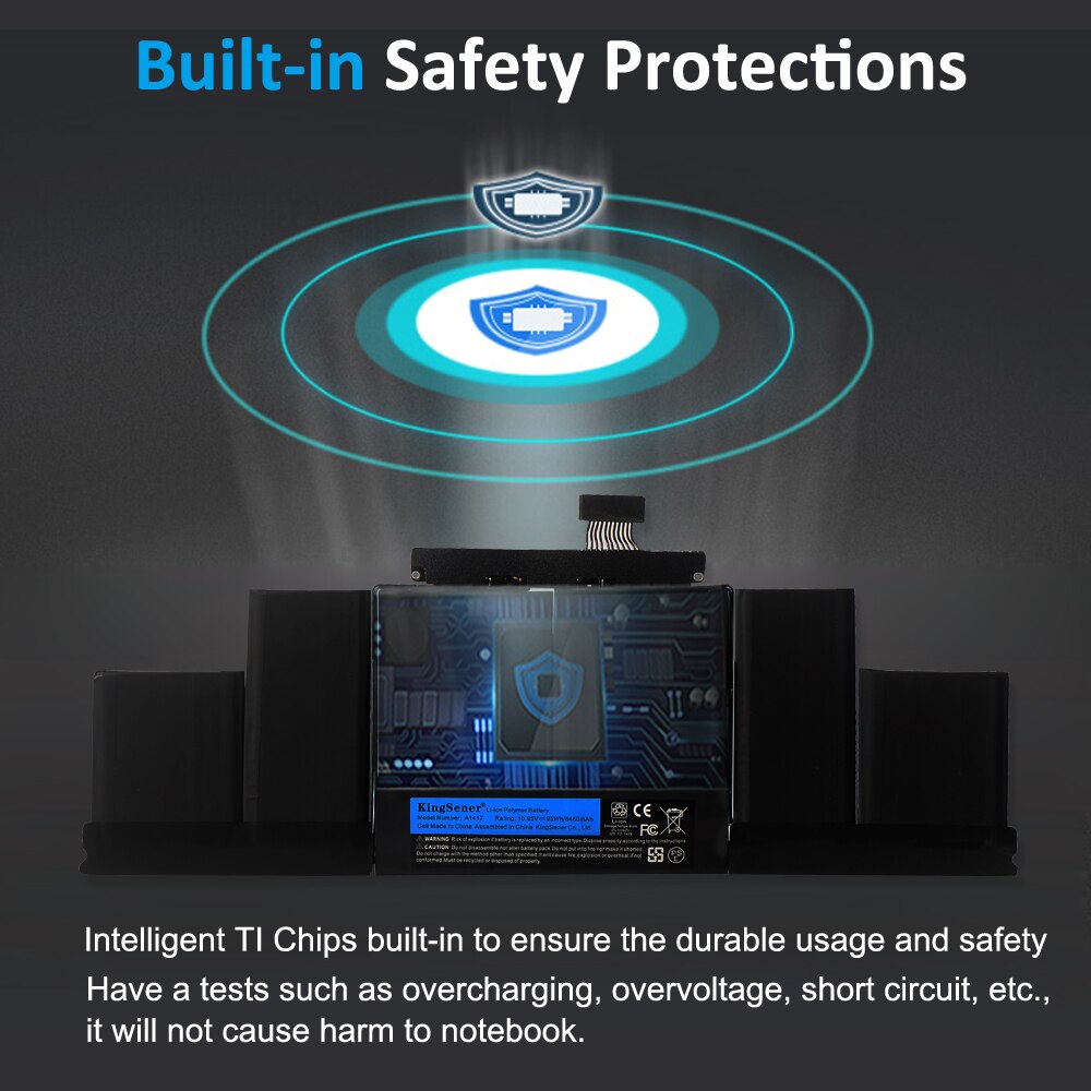 KingSener Laptop Battery for Apple A1417 A1398 Early Version) for MacBook Retina Pro 15" fits ME665LL/A ME664LL/A