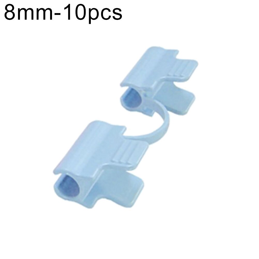 10pcs/lot Pipe Clamp Greenhouse Film Frame Vegetable Fruit Cover Insect Net Sunshade Net Fixing Clamp Clip Home Garden Tools: 8mm Blue