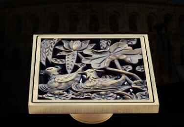 Golvbrunnar antik mässing dusch golvbrunn badrum deodorant euro fyrkantig golvavlopp sil täcka galler avfall  pf92807: E