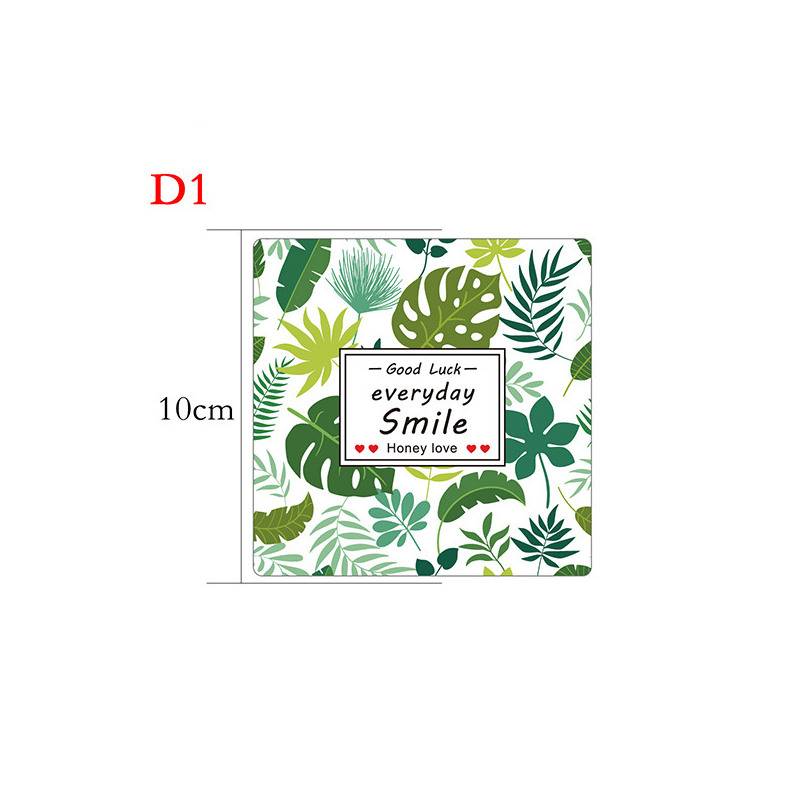 10packs/lot Plant Pudding cup Sticker Scrapbooking Material baking Label Handmade Decorative Sticker for Party: Good Luck Leaf