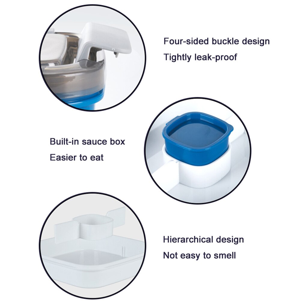 Salad Lunch Container Large Salad Bowl With Removable 4-Compartment Bento-Style Tray And Sauce Container #20