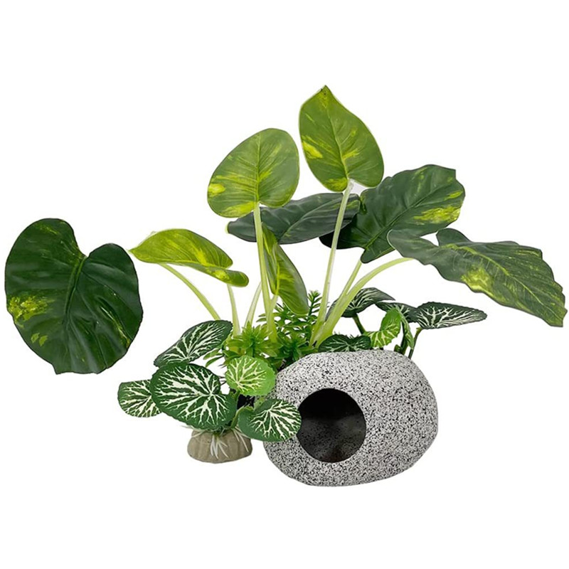 Ornamentos de aquário, plantas de simulação, decoração de paisagismo, tanque de peixes, plantas de água de plástico, flores, árvores, rochas, acessórios