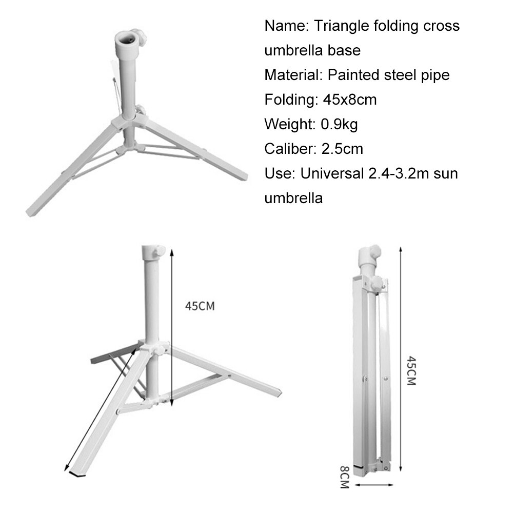 Foldable Beach Umbrella Base Metal Adjustable Strong Wind Resistance Flag Pole Stake Umbrella Anchor Stand Holder Home Tool
