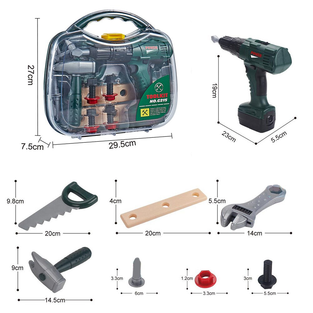 DIY Play House Construction Tool Set for Kids – Builder Helmet, Drill & Tools Toy Kit