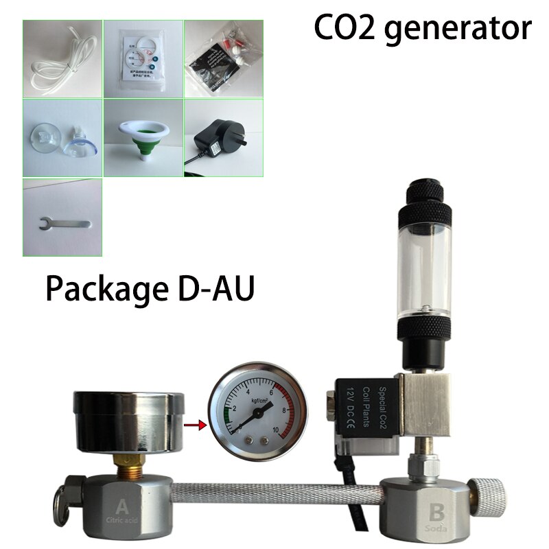 Aquarium CO2 Regulator System Kit co2 Diffuser Generator with Valve Bubble Atomizer Solenoid Fish Tank Carbon Dioxide For Plants: D-AU