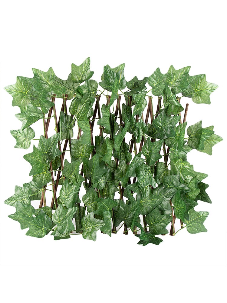 Retractable Artificial Garden Fence Expandable Faux Ivy Privacy Fence Wood Vines Climbing Frame Gardening Plant Home Decorations