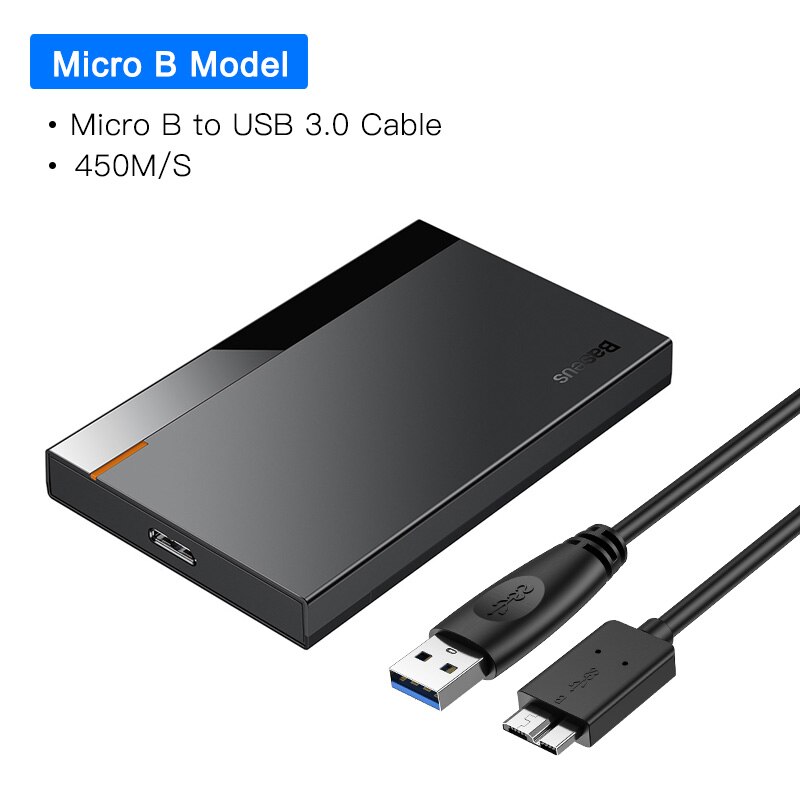 Baseus – boîtier pour disque dur SSD 2.5 pouces, SATA vers USB 3.1, adaptateur, Type USB C: Micro B