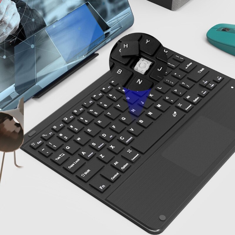 Langaton bluetooth -näppäimistö kosketuslevyllä, ladattava usb -sisäänrakennettu monikosketus tietokoneeseen, kannettavaan matkapuhelimeen
