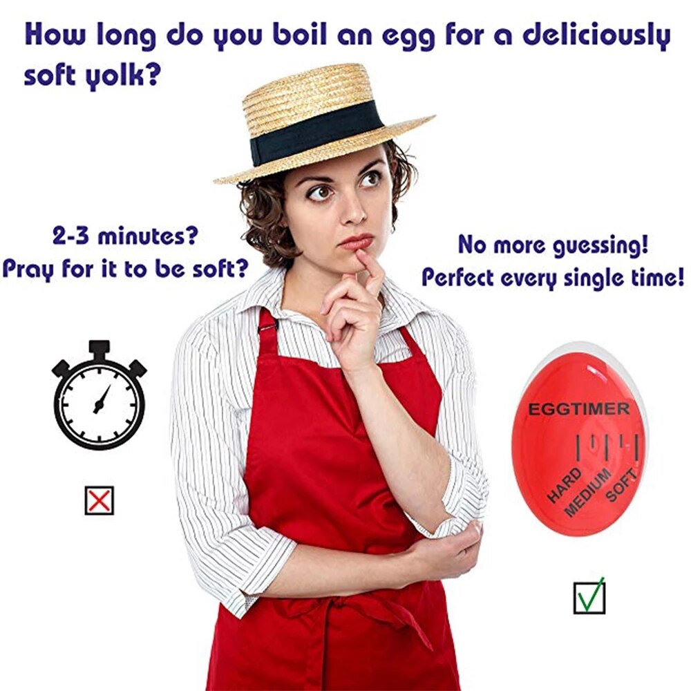 Reusable Color Changing Mini Egg Timer With Soft Medium Hard Boiled Calibration Kitchen Gadget