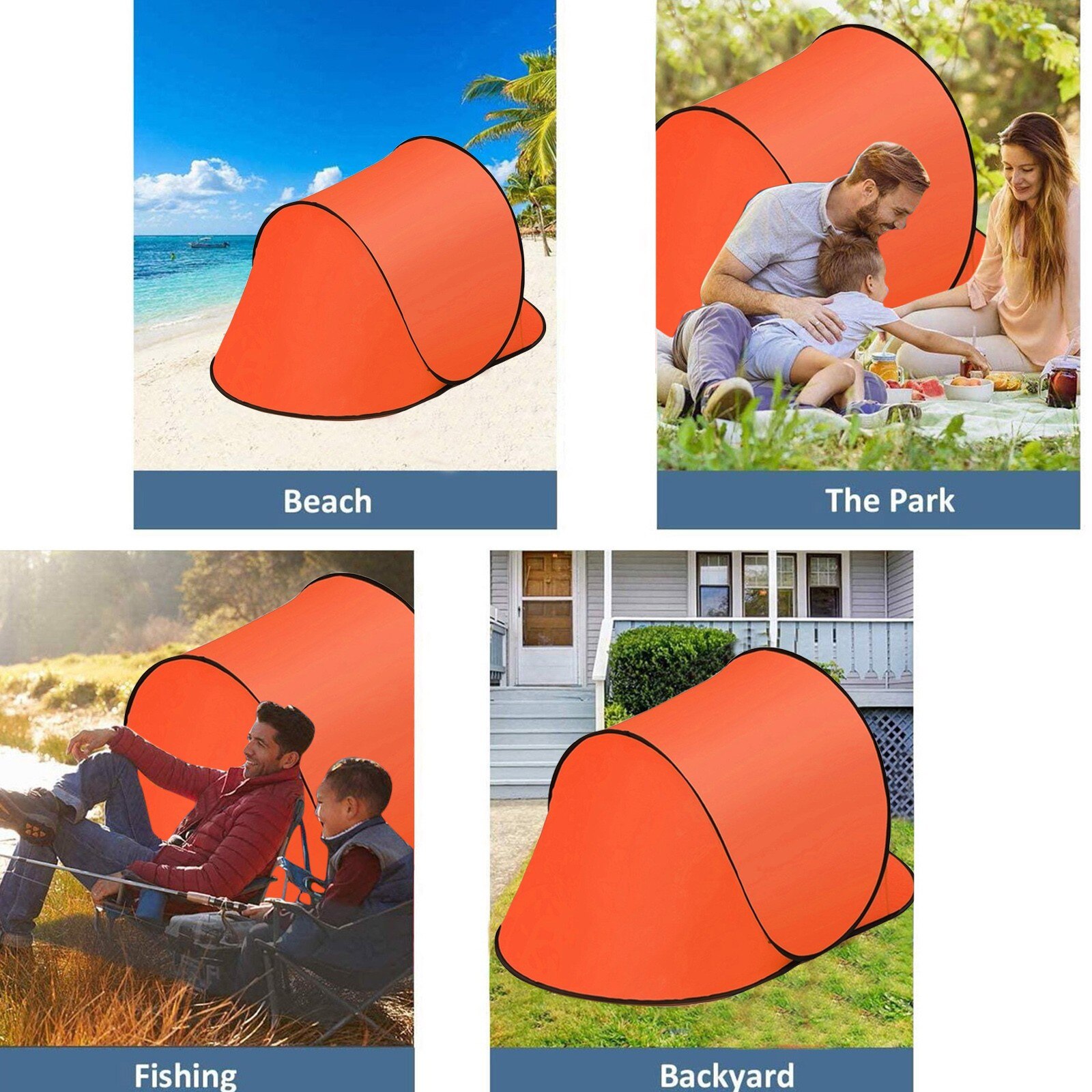 Tragbares outdoor-zelt, uv-beständiges strandzelt, campingzelt, pop-up-aufbau, strandmatte, automatisch faltbar, für 1-2 personen