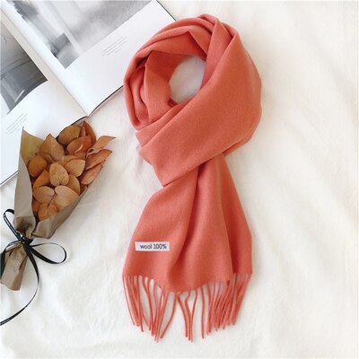 Luna & Dolphin Engeland Vrouwen Kasjmier Virgin Wol Sjaals 190x30cm Schotland Zwart Wit Plaid Edinburgh Plaid Warm school Sjaals: coral