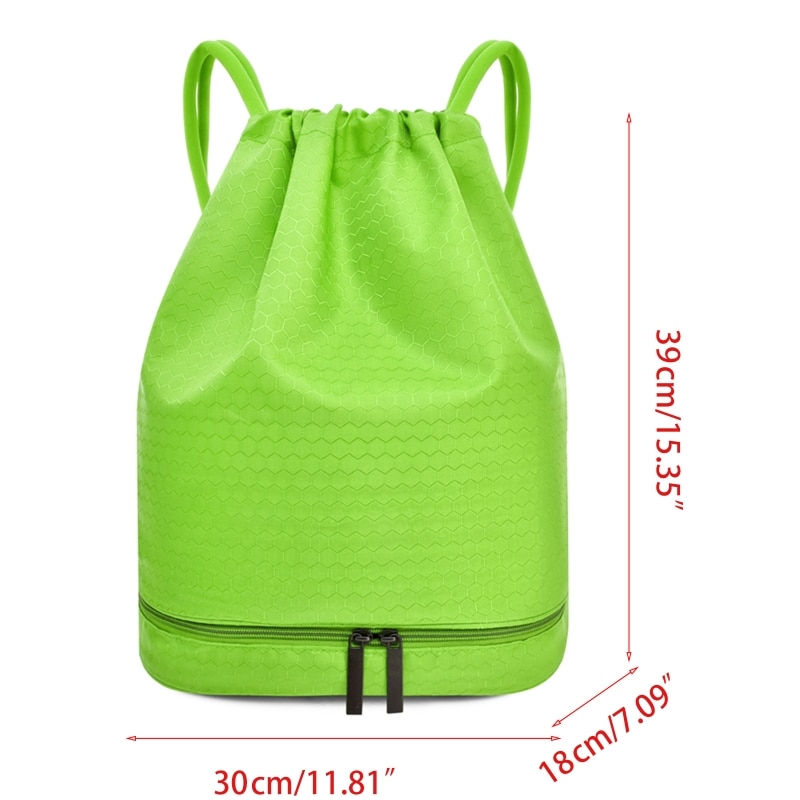 Drawstring Swimming Backpack Dry Wet Separated Sport Bag Waterproof Gym Rucksack E56D