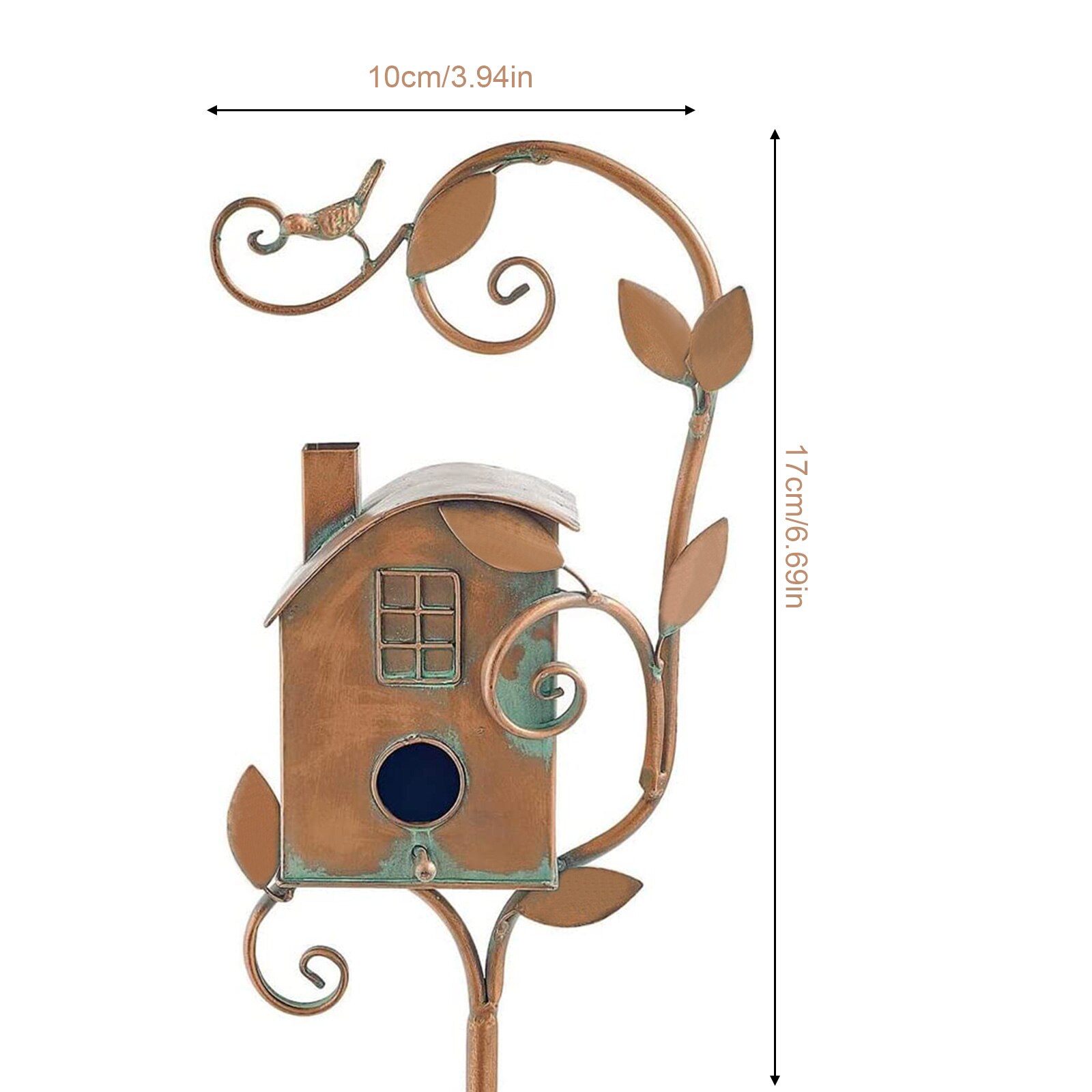 Birdhouse Garden Stakes Bird's Nest Waterproof Rust-proof Outdoor Long-lasting Beauty Metal Multi-size Resting Place For Birds: A1