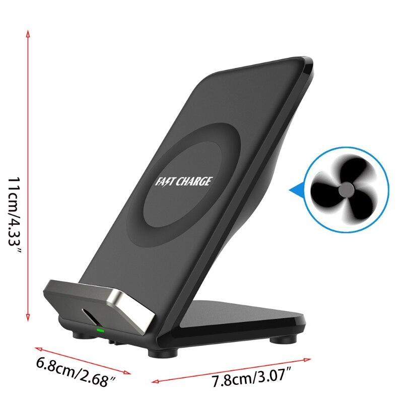 Wireless Charger with Cooling Fan Multifunctional Wireless Fast Charging Stand Compatible with Most Mobile Phones