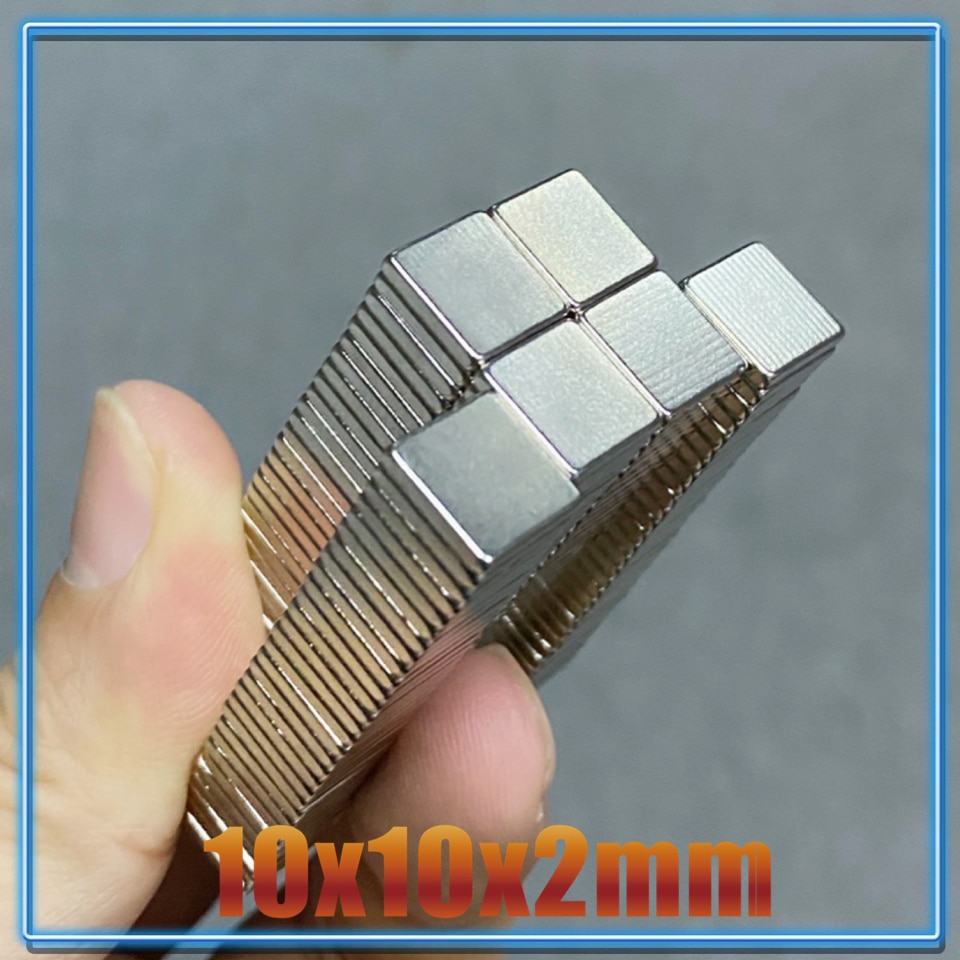 20 ~ 200Pcs 10X10X2 Neodymium Magneet 10*10*2 N35 Ndfeb Magneten Blok super Krachtige Sterke Permanente Magnetische Imanes Blok