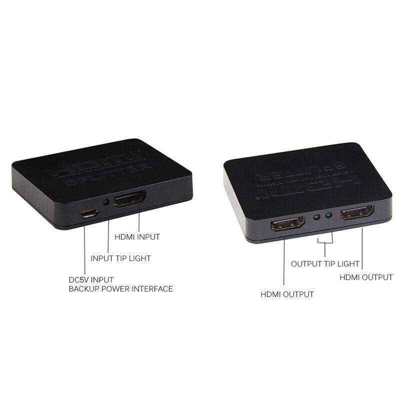 Multifunctional HDMI Splitter 1 In 2 Out 2 Ports Repeater Amplifier Hub HDMI Switch Box HDMI 1080P 3D Display For Computers