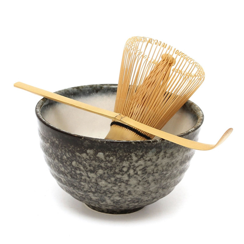 3Pcs Sets Theeceremonie Matcha Keramische Thee Kom Bamboe Thee Scoop Matcha Garde Japanse Theewaar Thee Tool 4 Stijl matcha Kom Set