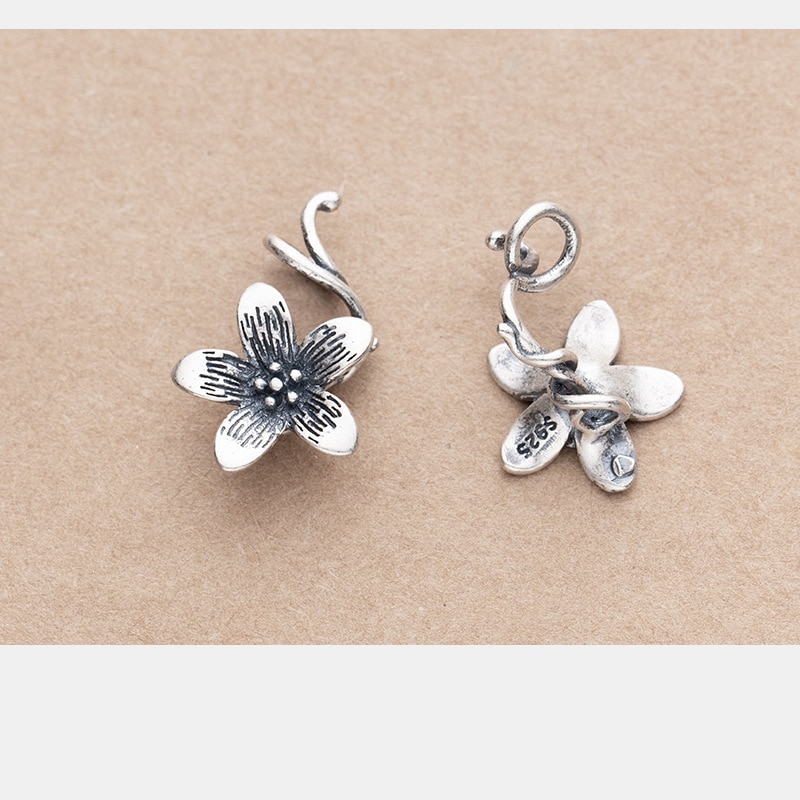 Pendentif fleur en suspension, 13mm, ornement en argent Sterling 925, pour colliers boucles d'oreilles, découvertes bijoux à bricoler soi-même