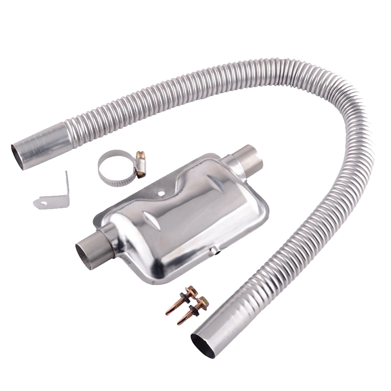 60/150/200CM Car Parking Heater Exhaust Muffler Air Diesel Heater Muffler Parking Heater Stainless Steel Pipe For Car Accessory: Gray