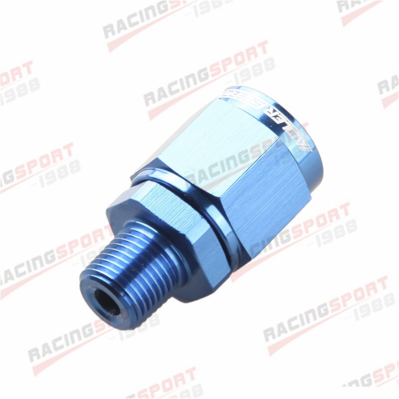 6an an6 til 1/8 "npt kvinnelig svingbar til mannlig rett aluminiumsadapter som passer blå / svart