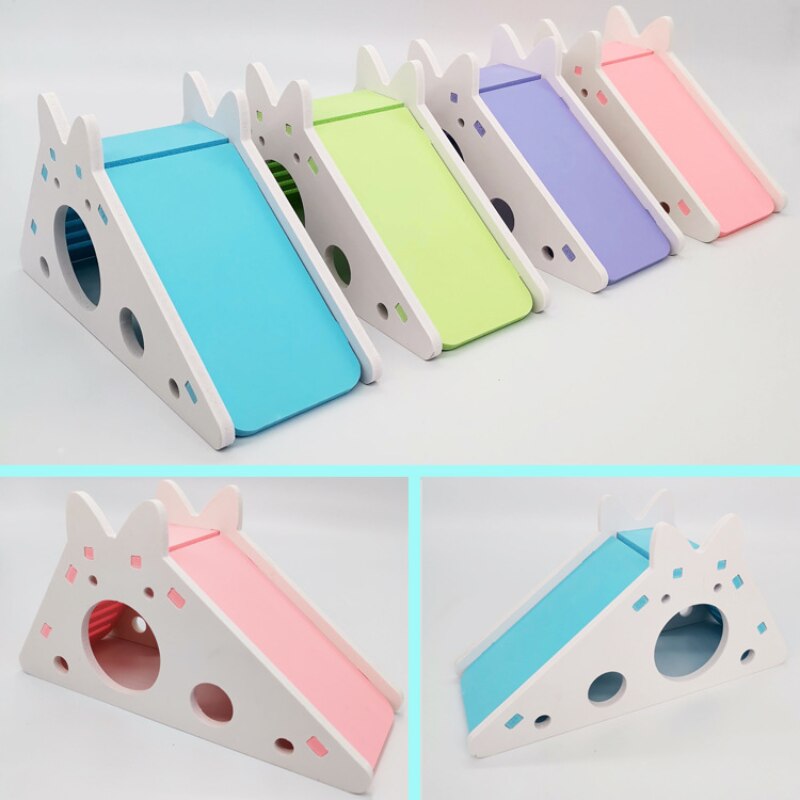 Scivolo per uccelli giocattolo criceto casa a scomparsa accessori per gabbia per pappagalli cavia scivolo in legno con scale giocattolo forniture per piccoli animali domestici