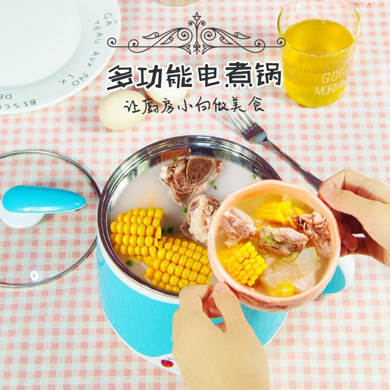 Mini Electric Multi Cooker Multifunctional 304 Stainless Steel Mini Electric Pot Soup Maker Student Pot Cooker Noodle Cooker
