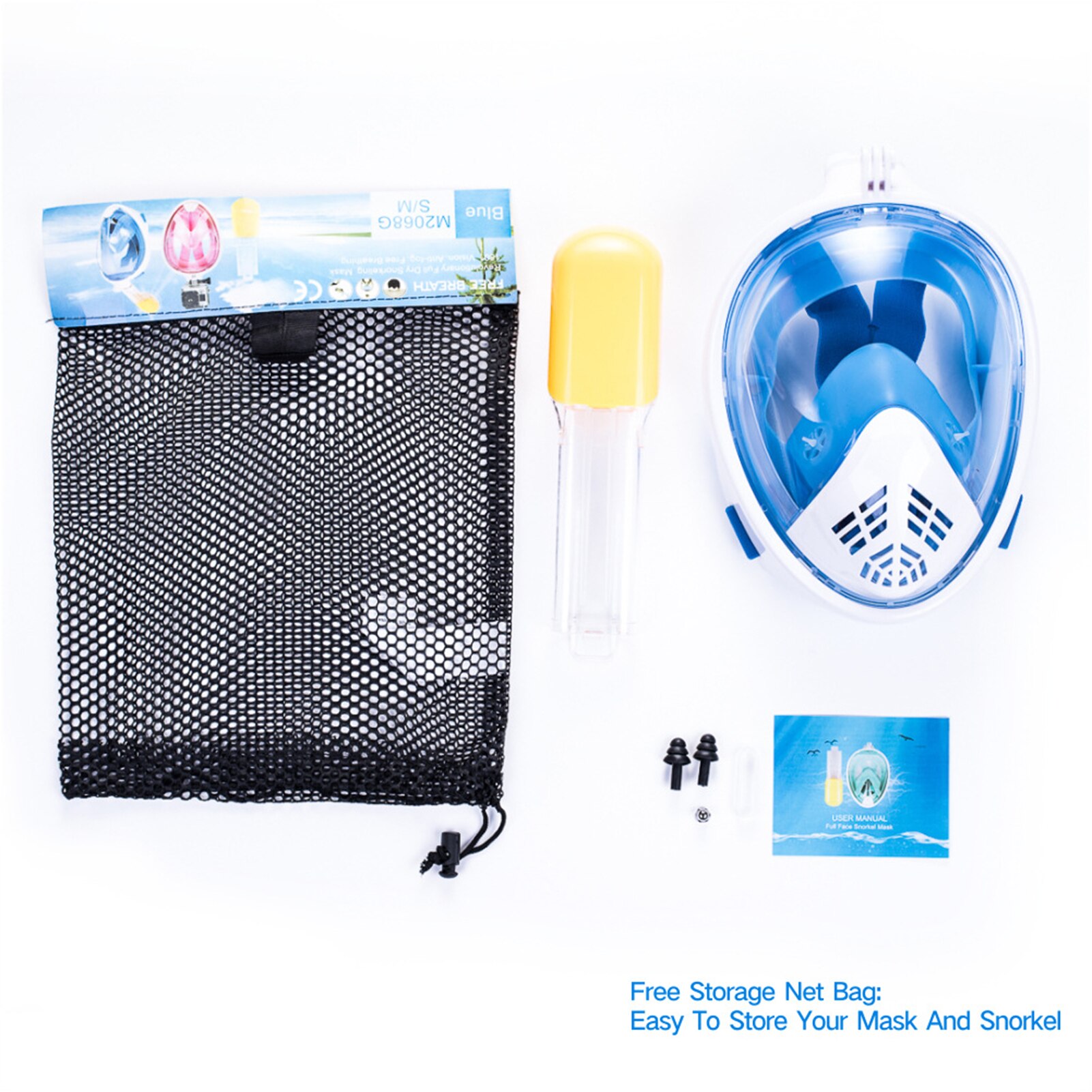 Adults Full Face Snorkeling Anti-Fog Face Protector Underwater Diving Face Mask For Swimming Snorkel Mask Set
