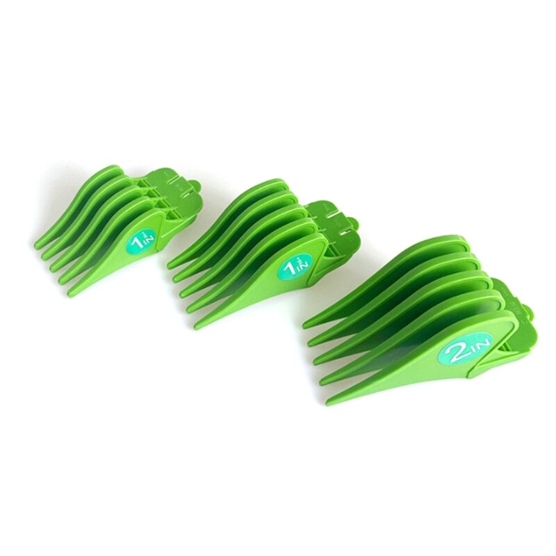 3PCS Durable Hair Clipper Combs Guides Versatile Premium Cutting Guide Comb Fits All Full Size Clippers: Green