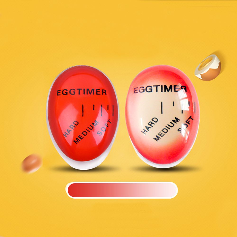 1pcs Egg Perfect Color Changing Timer Yummy Soft Hard Boiled Eggs Cooking Kitchen Eco-Friendly Resin Egg Timer Red timer tools
