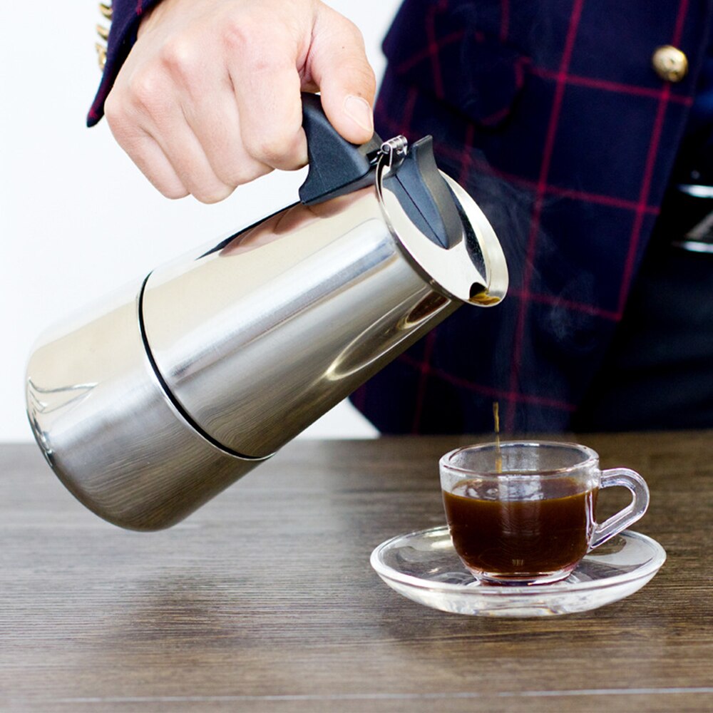 Kookplaat Koffiezetapparaat 2/4/6/9 Cups Rvs Espresso Percolator Cafetera Koffie Pot Coffeeware 100-450ml