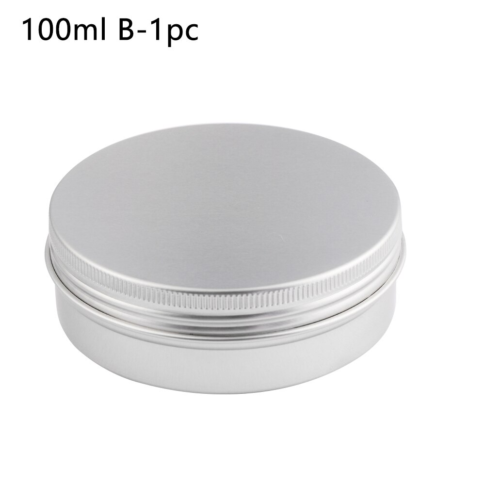 30-250ml Aluminum Cap Cosmetic Tin Pot Lip Balm Jar Containers Oil Wax Empty Home Storage Plastic Container Aluminum Cap Bottle: 100ml B-1pc