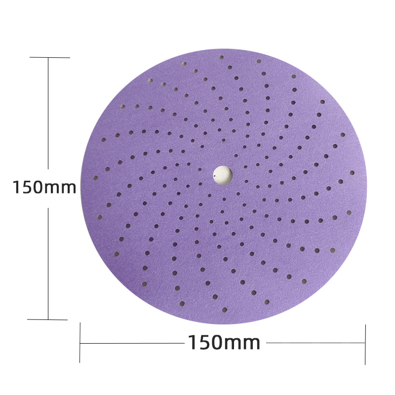 3M 6 Inch 150mm Purple Porous Dry Sandpaper Cleaning Sand Disc Round Flocking Self-adhesive Car Paint Sanding Putty