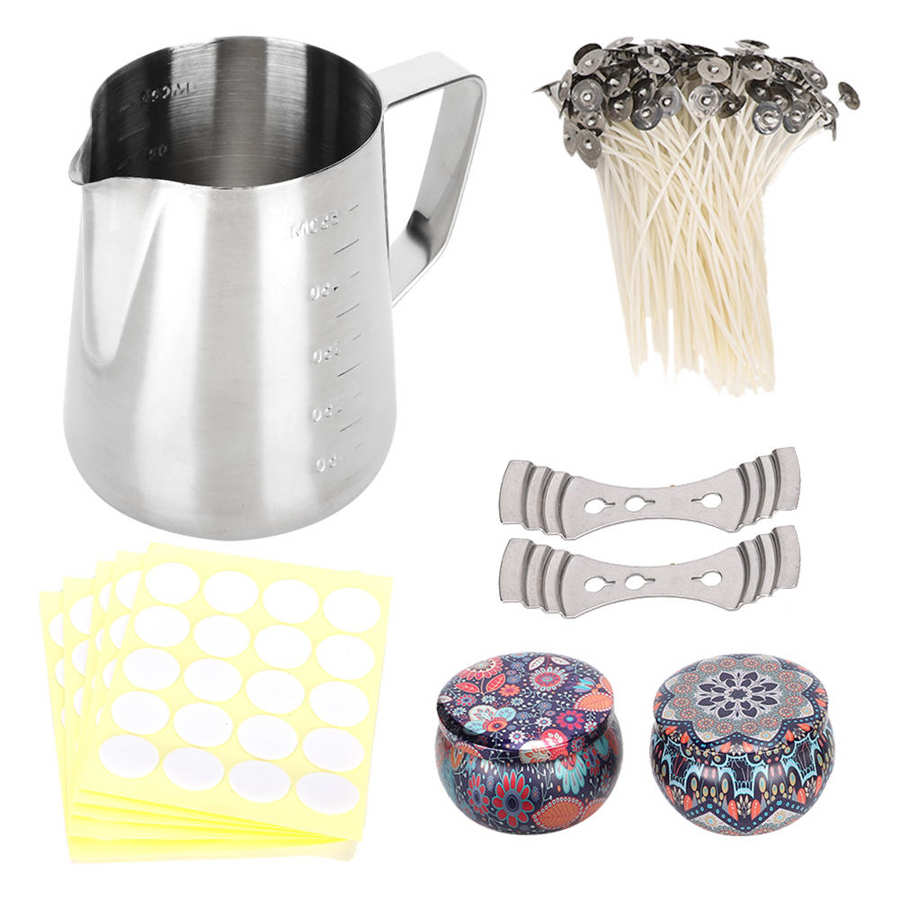 Candle Supplies Kit Wick Holder Stickers Wax Box Set Children DIY Accessory Crafts