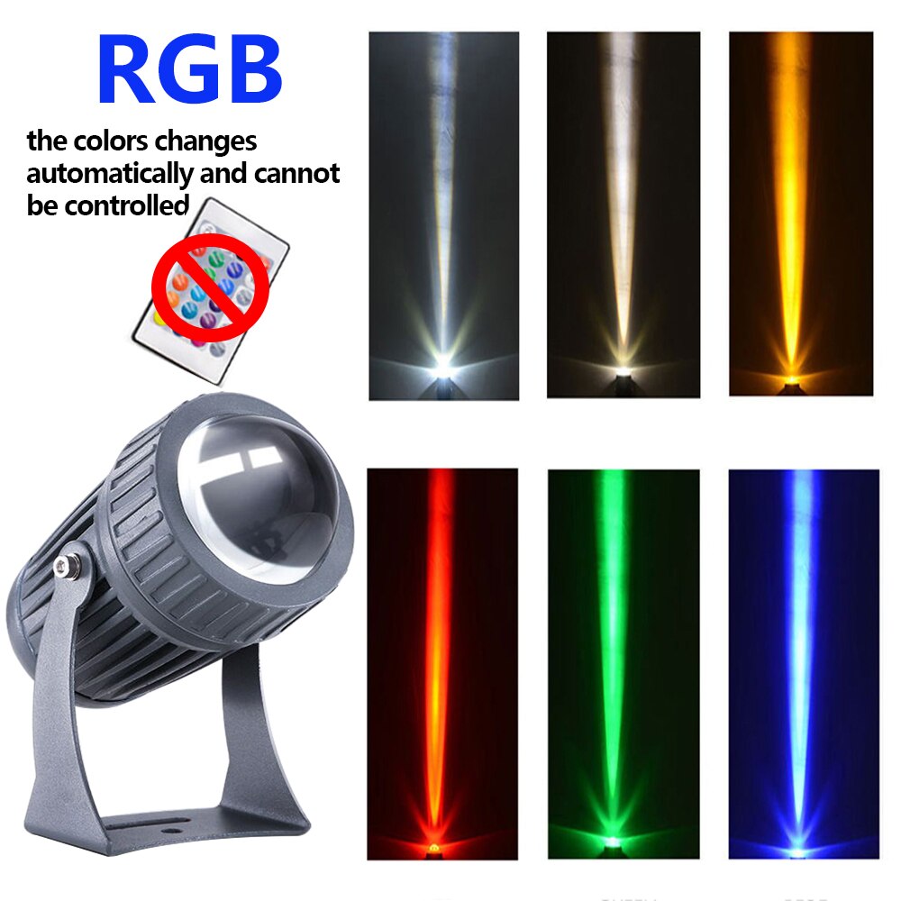 draussen LED RGB Flutlicht 110V 220V 10W Wasserdichte Scheinwerfer mit Schmalen Strahl Winkel Landschaft Straße Garten Platz flutlicht: 10W RGB 85V-265V